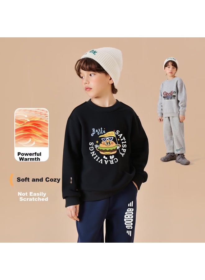 Bobdog Boys' Hoodie Set Winter Casual Pullover Top And Straight-leg Sweatpants For Older Kids - Image 2