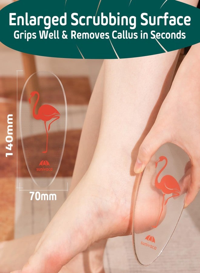 Sunivaca Glass Foot File Callus Remover for Feet, Flamingo Gifts for Women, Feet Scrubber Dead Skin Remover, Professional Pedicure Tools at Home, Heel Scraper for Cracked Heels Heavy Duty - Image 4