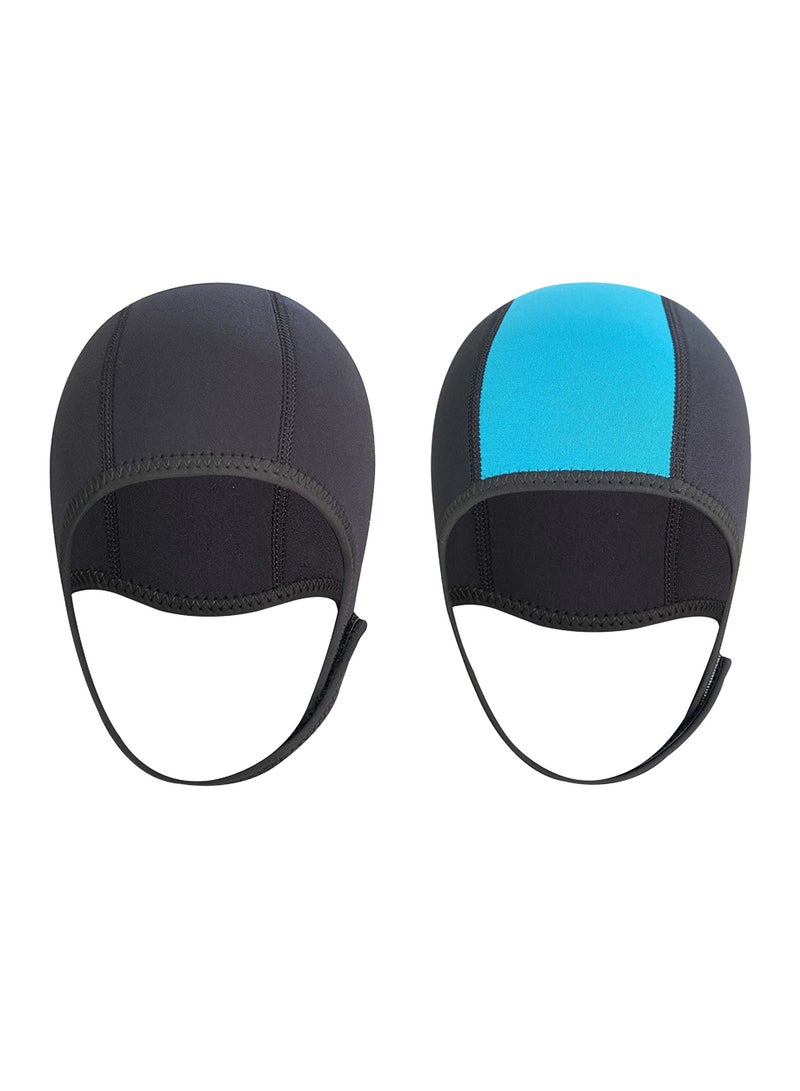 Generic Diving cap Outdoor snorkeling warm swimming cap Winter swimming sun Velcro diving cap 2 sets - Image 2