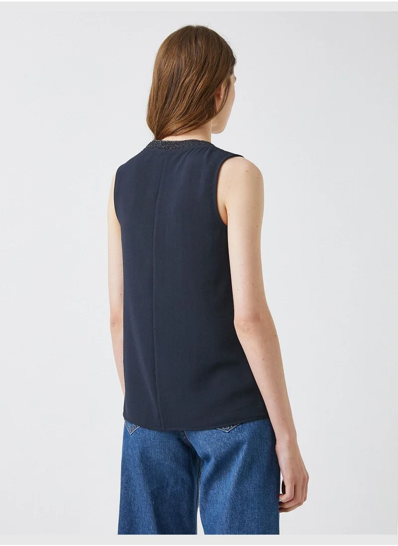 كوتون V Neck Tank Top