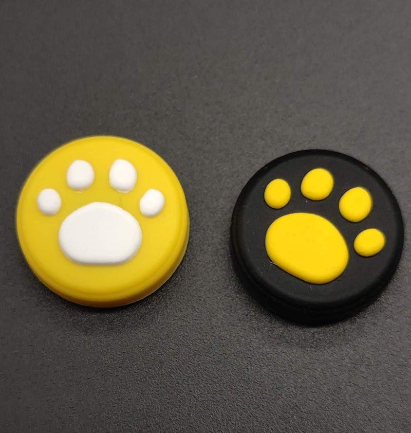 Ambertown 2 x Silicone Analog Controller Thumb Stick Joystick Grips Cap for Switch NS & Switch Lite Controller ThumbStick Cute Cat Paw Claw (White-Pink) - Image 5