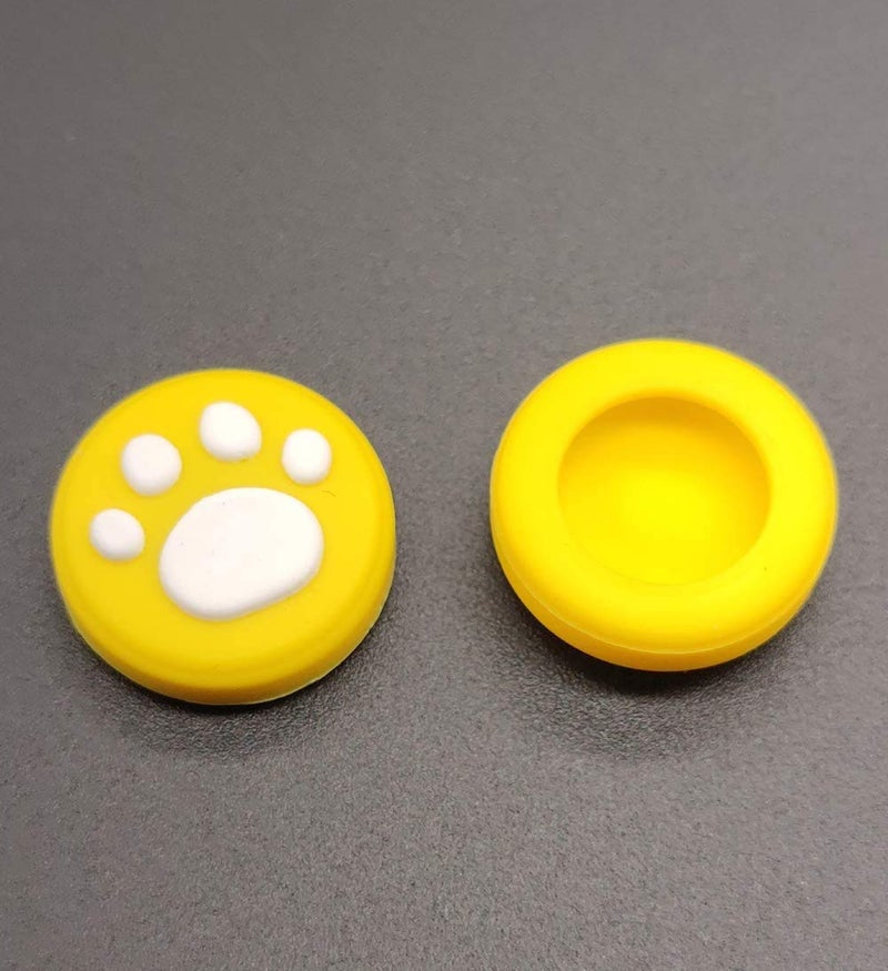 Ambertown 2 x Silicone Analog Controller Thumb Stick Joystick Grips Cap for Switch NS & Switch Lite Controller ThumbStick Cute Cat Paw Claw (White-Pink) - Image 2