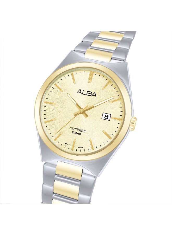 Alba Prestige Men’s Watch AS9V76X1, 41 mm Champagne Dial, Stainless Steel Case & Bracelet, 50 m WR - Image 4