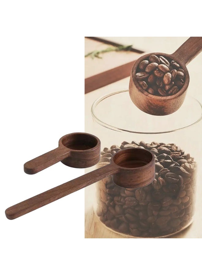 Coffee Spoons, Wooden Tablespoon Scoop, Wooden Coffee Ground Spoon, Measuring for Ground Beans or tea, Soup Cooking Mixing Stirrer Kitchen Tools Utensils，2 pcs - Image 1