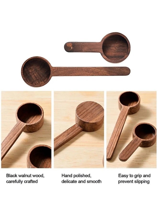 Coffee Spoons, Wooden Tablespoon Scoop, Wooden Coffee Ground Spoon, Measuring for Ground Beans or tea, Soup Cooking Mixing Stirrer Kitchen Tools Utensils，2 pcs - Image 5