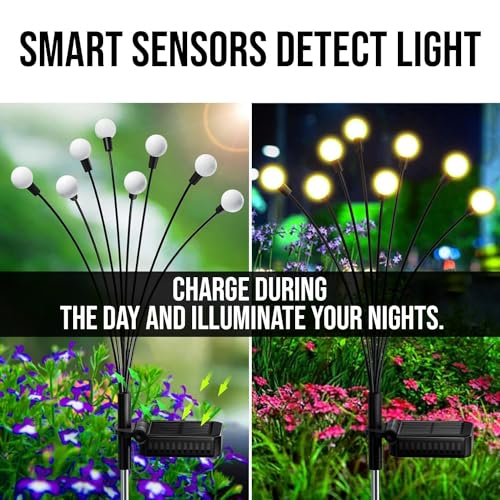 GIGAWATTS 2 pcs Firefly 10 LED Solar Garden Light Automatic Waterproof Lawn Ground Diwali & Festival Decoration Lamp for Outdoor Indoor Backyards Pathways Campgrounds (Pack of 2, Warm White) - Image 5