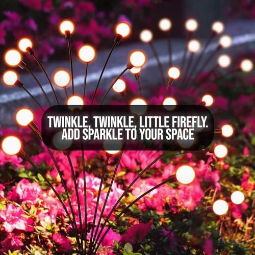GIGAWATTS 2 pcs Firefly 10 LED Solar Garden Light Automatic Waterproof Lawn Ground Diwali & Festival Decoration Lamp for Outdoor Indoor Backyards Pathways Campgrounds (Pack of 2, Warm White) - Image 2