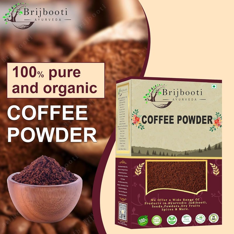 BrijBooti Coffee Powder Scrub For Face Body 100 Gr Natural Coffee Powder For Skin Exfoliate Deep Cleanse Blackhead Remover Glowing Skin Anti Acne De Tan Removal - Image 2