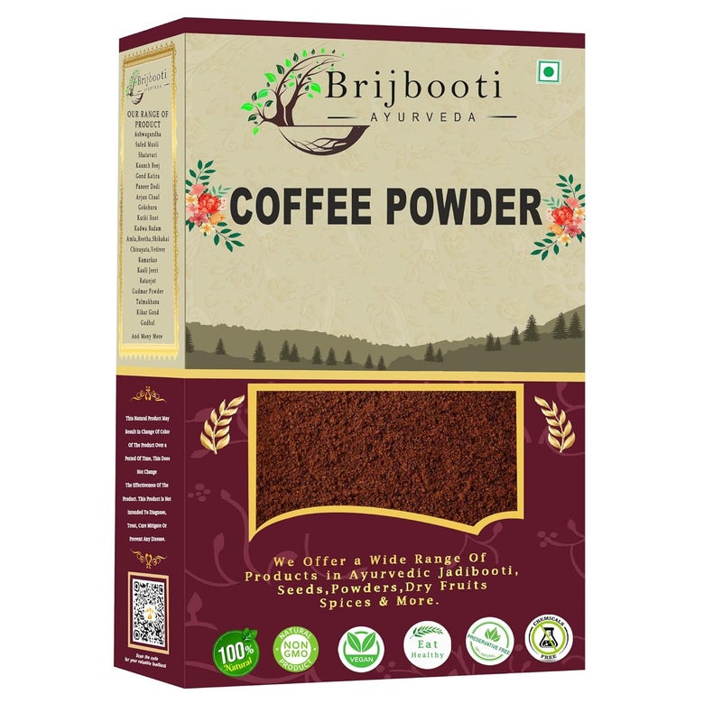 BrijBooti Coffee Powder Scrub For Face Body 100 Gr Natural Coffee Powder For Skin Exfoliate Deep Cleanse Blackhead Remover Glowing Skin Anti Acne De Tan Removal - Image 1