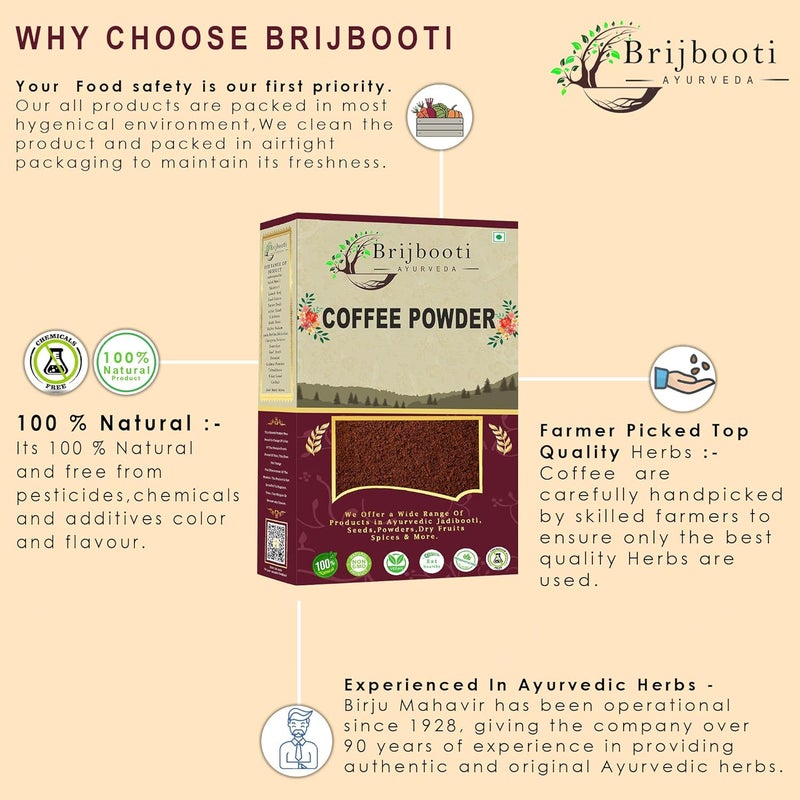 BrijBooti Coffee Powder Scrub For Face Body 100 Gr Natural Coffee Powder For Skin Exfoliate Deep Cleanse Blackhead Remover Glowing Skin Anti Acne De Tan Removal - Image 5