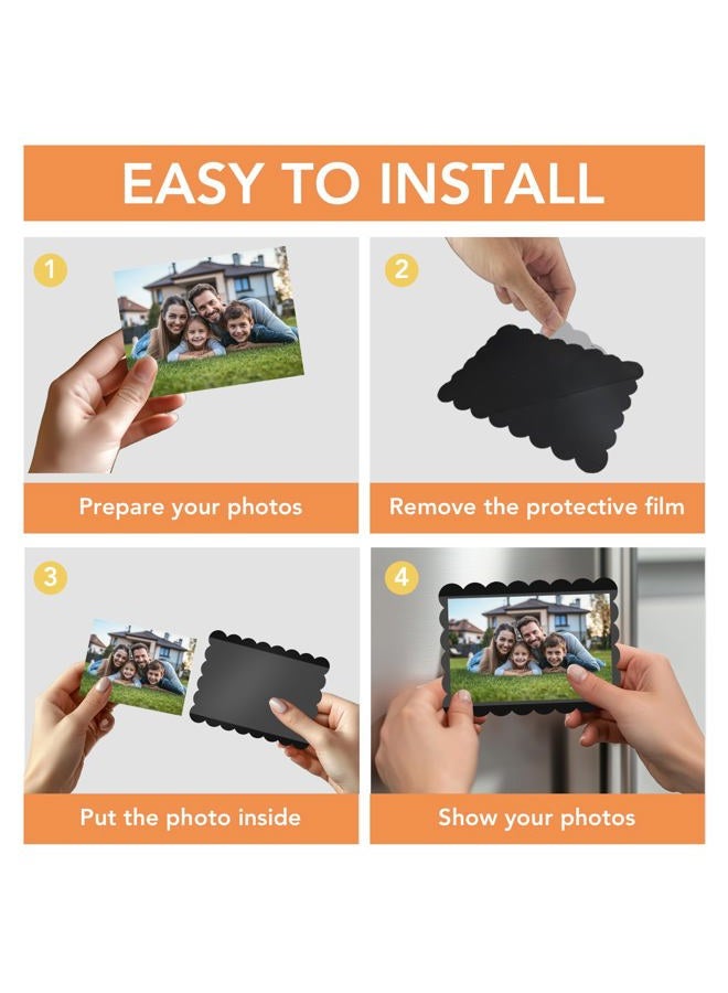 Mingting Magnetic Picture Frame, 6 Pack Magnetic Frame Reusable, Magnetic Photo Frames for Refrigerator 5x7” With Wavy Border, Refrigerator Magnets for Pictures Suitable Home, School, Office (5x7 - Image 3