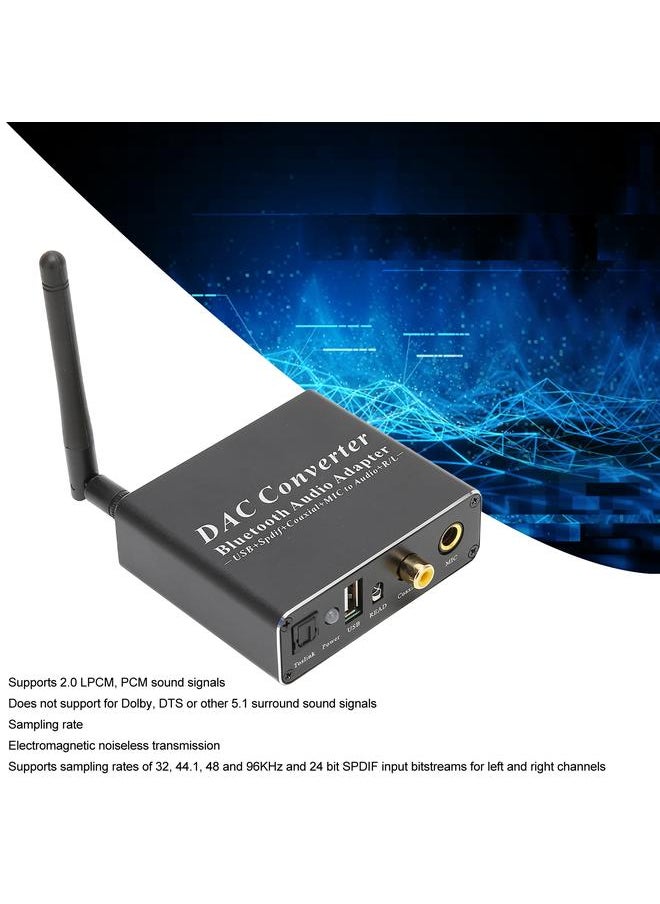 Arabest - DAC Converter Professional Coaxial SPDIF Optical Input RCA 3.5 mm Output DAC Bluetooth Adapter - Image 1