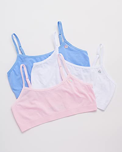 Limited Too Girls Training Bra - 6 Pack Sports Bra with Adjustable Straps (7-16), Size 14-16, Pink/White/Light Blue - Image 3