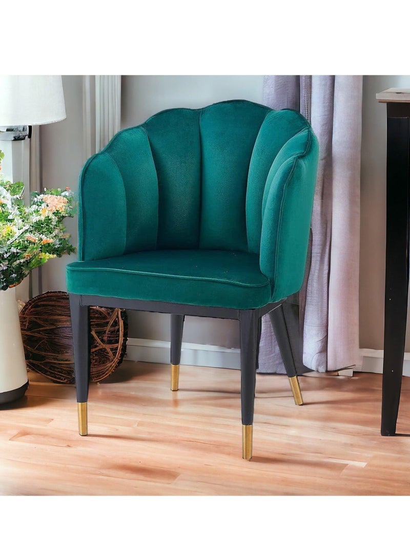 Wooden Twist Wooden Twist Fuzzy Modern Cafe Dining Chair Metal Legs  - Image 1