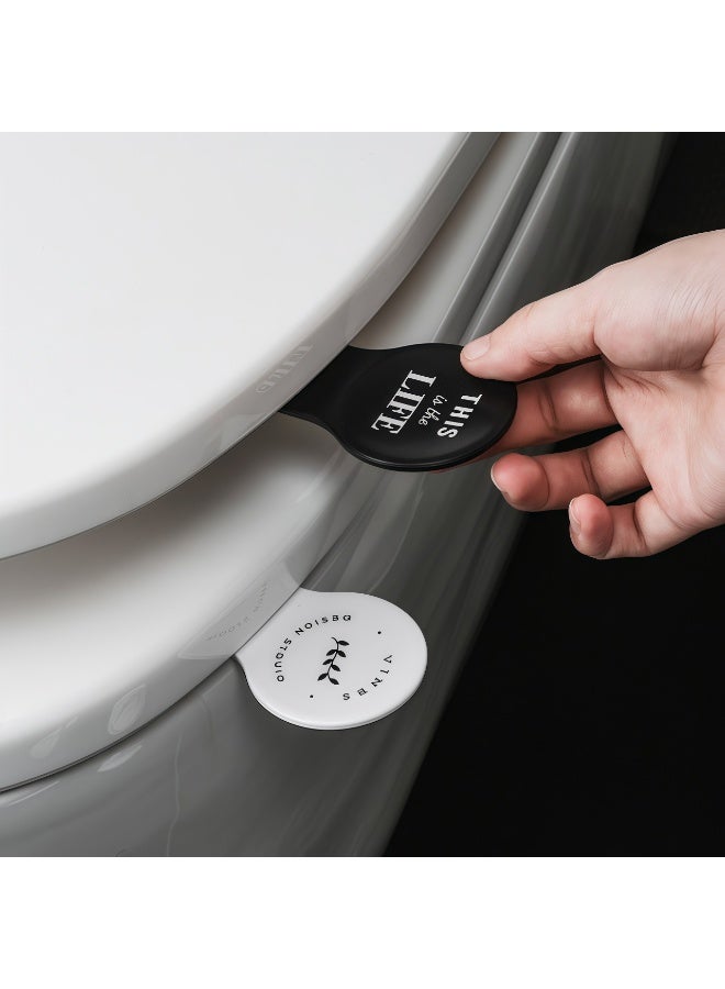 مقبض اليد غير القذرة ، مقبض السيليكون الجانبي يقلب القطع الأثرية ، غطاء المرحاض ، فتح مقعد المرحاض ، رفع غطاء المرحاض ، مقبض لاصق ذاتي سهل الاستخدام (الزهور) - Image 3