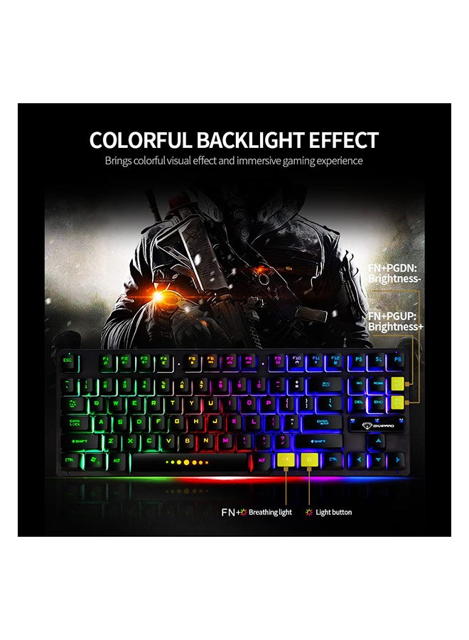 GK-10 Colourful Backlight USB Wired Keyboard Gaming Keyboard - English - Image 4
