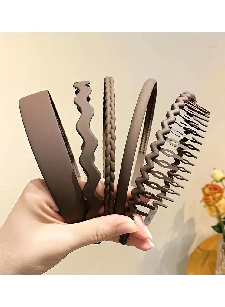 Goolsky Simple Frosted Hair Hoop, Women's Wash Face Non-slip Press Hair Headwear, Simple Going Out All-match Hair Accessories, Ideal choice for Gifts - Image 3