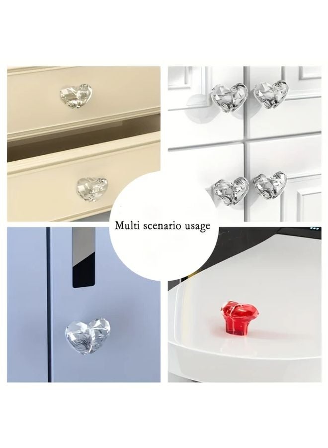 Transparent Red Heart Toilet Flush Button Chrome Finish Easy Installation Luxury Bathroom Upgrade - Image 3