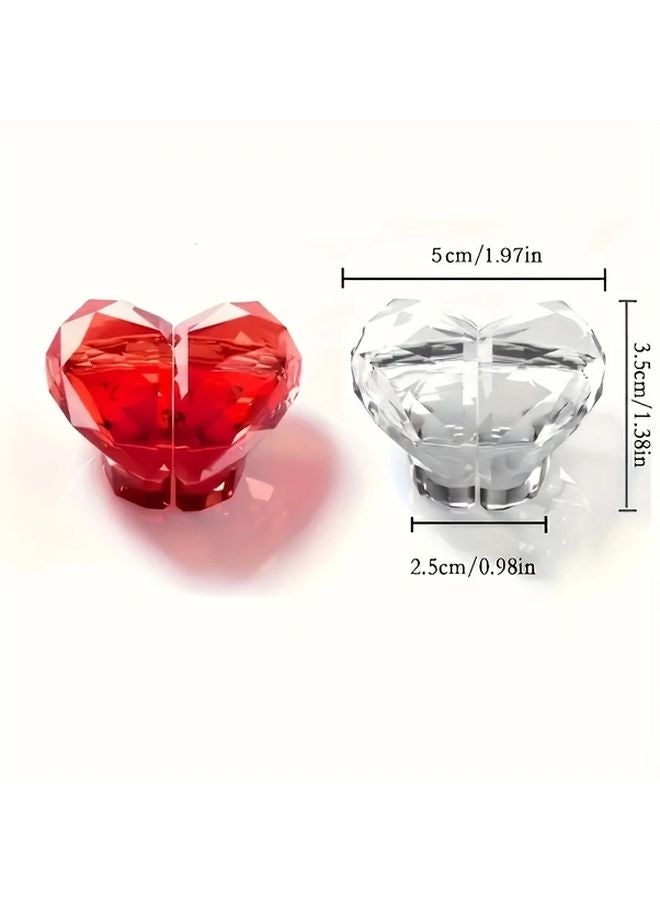 Transparent Red Heart Toilet Flush Button Chrome Finish Easy Installation Luxury Bathroom Upgrade - Image 4