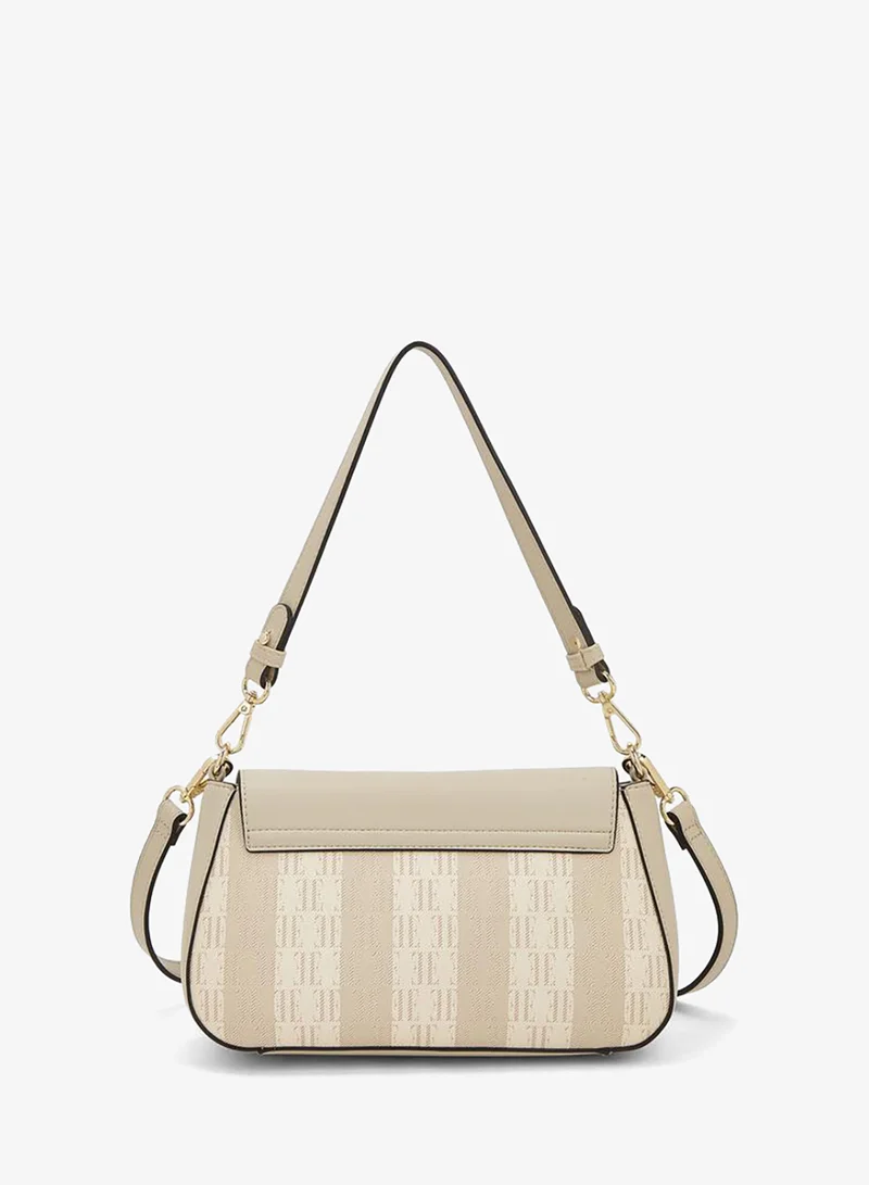 ايل حقيبة كتف بطبعة شعار مع حزام قابل للفصل