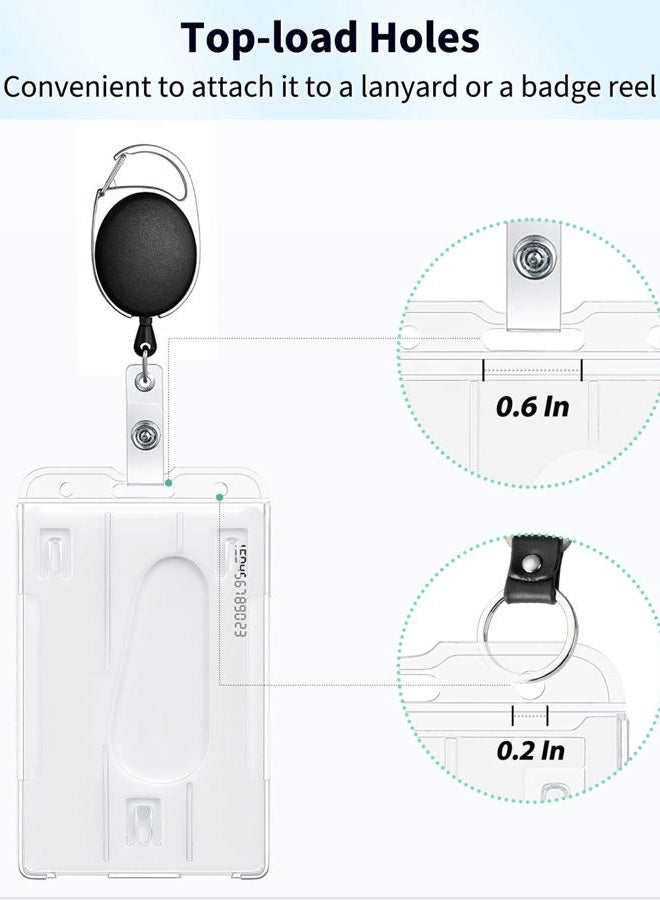 Pawfly 2 Pack Vertical 2-Card Badge Holder with Thumb Slot Hard Transparent PC Case Protector for Office School IDs Credit Cards Driver's Licenses and Passes - Image 5