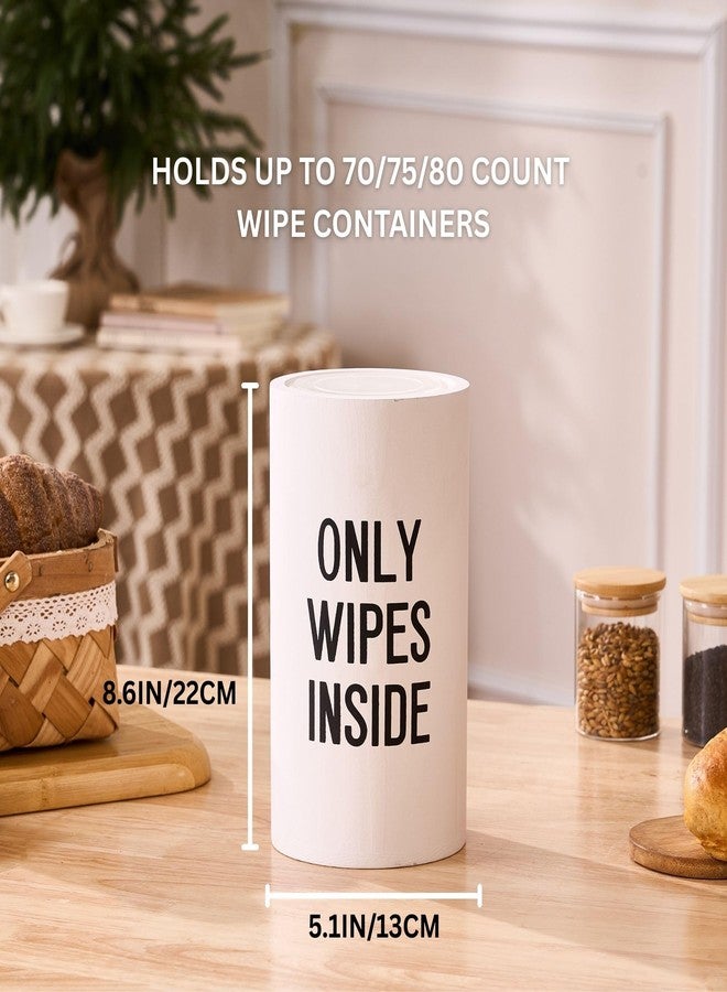 GoFika Wood Disinfecting Wipe Dispenser for Kitchen - Countertop Organizer Caddy, Storage Container White - Image 3