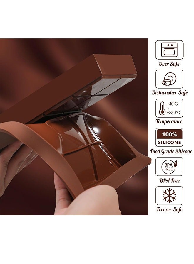 Deep Chocolate Bar Molds 2 Pack, 1 Inch Deep Large and Thick Silicone Chocolate Bar Molds for Stuffed Bar,  Big Chocolate Candy Bar Mold for Filling Knafeh Pistachio Chocolate Bar - Image 3