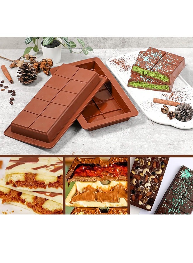 Deep Chocolate Bar Molds 2 Pack, 1 Inch Deep Large and Thick Silicone Chocolate Bar Molds for Stuffed Bar,  Big Chocolate Candy Bar Mold for Filling Knafeh Pistachio Chocolate Bar - Image 5