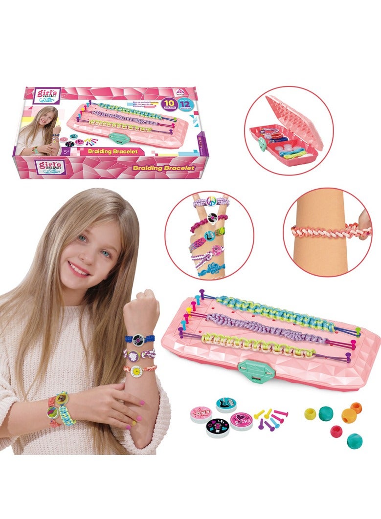 يونيكبيبي مجموعة صنع أساور الصداقة DIY للفتيات، مجموعة حِرف خرز وحبال مع أداة تجديل، هدية فنون يدوية للبنات من عمر 6 سنوات، نشاط سفر للأطفال، مجموعة أساور قابلة للتخصيص - Image 1