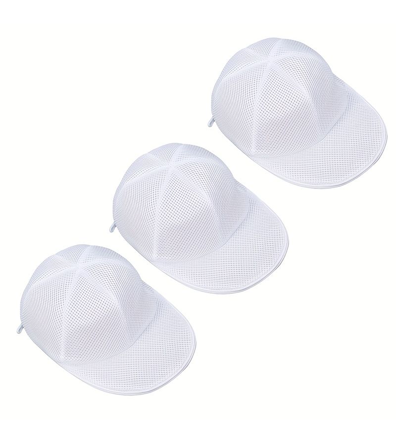 3 Pcs White Mesh Hat Washing Cage with Zipper Closure for Baseball Caps Delicate Hat Protector Laundry Accessories for Sports Enthusiasts Hat Maintenance Care - Image 4