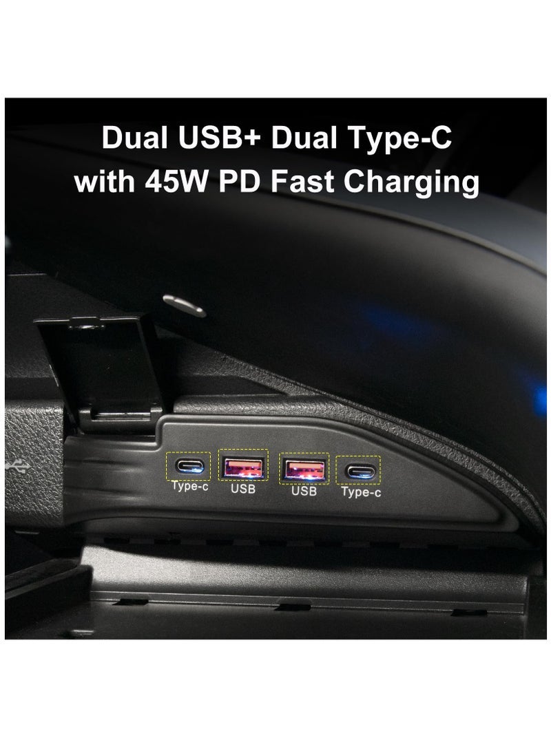 Captaintech USB ＆ Typc C Port Fast Charger Compatible with 2017-2023 Toyota Camry, 45W Fast Charging Station Center Console Dedicate to Your Car - Image 4