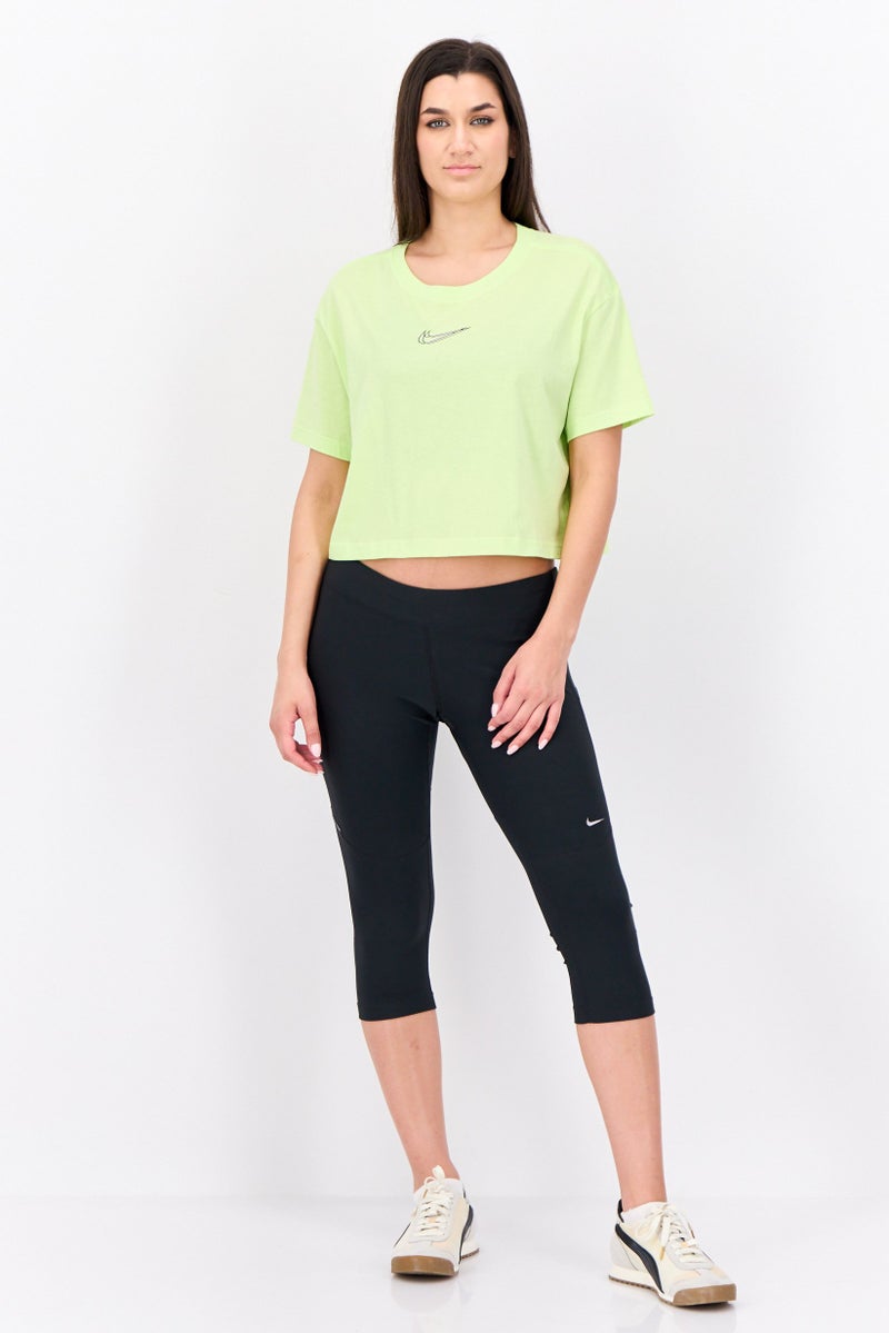 Nike تي شيرت تدريب قصير الأكمام فضفاض للنساء، ليمون - Image 2