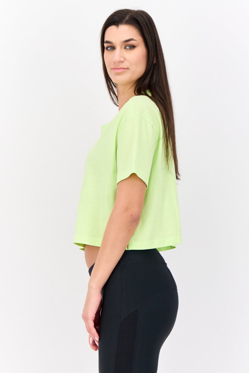 Nike تي شيرت تدريب قصير الأكمام فضفاض للنساء، ليمون - Image 3