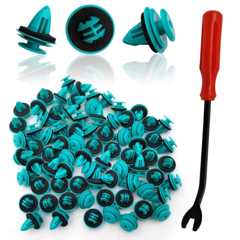 100Pcs Door Trim Panel Retainer Clips Compatible with Toyota Tacoma Sienna Cruiser Avalon Corolla Camry Tundra Sequoia Matrix Prius RAV4 Lexus Scion Land 1Pcs Fastener Remover 9046710188