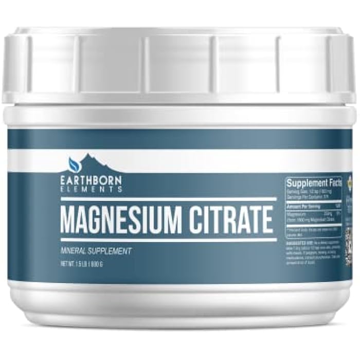 Earthborn Elements Magnesium Citrate Oral Supplement, No Additives or Fillers (1.5 Pound) - Image 1