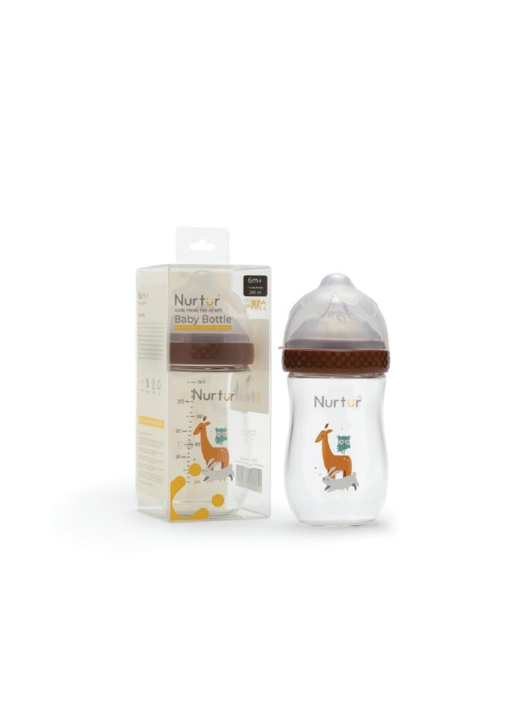 Nurtur 160ml Wide-Neck PP Baby Bottle – Brown Deer Design, BPA-Free, Soft Silicone Teat, Newborn & Infant Feeding Bottle - Image 2