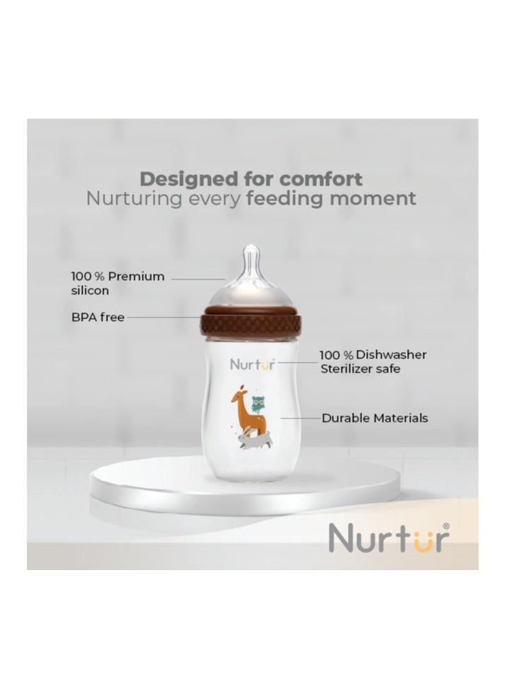 Nurtur 160ml Wide-Neck PP Baby Bottle – Brown Deer Design, BPA-Free, Soft Silicone Teat, Newborn & Infant Feeding Bottle - Image 5
