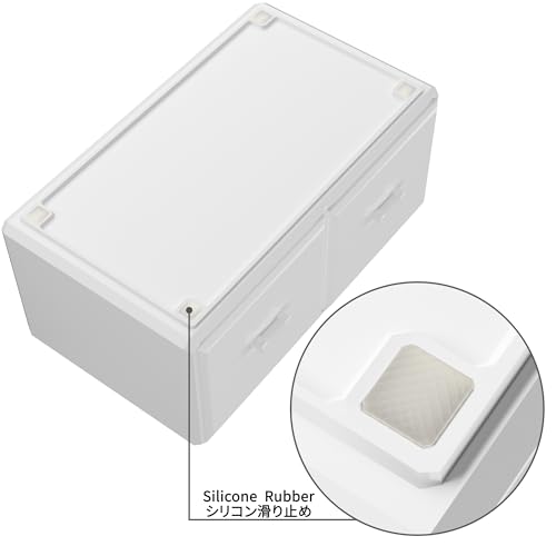 READAEER Makeup Organizer 3 Pieces Cosmetic Storage Case with 6 Drawers (White) - Image 3