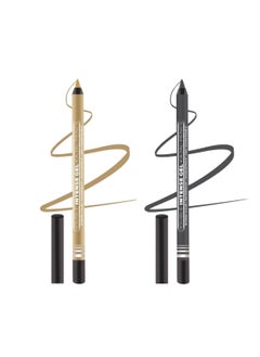 Seven Seas Seven Seas Double Intense Non Transfer Gel Kajal 24hr Stay Water Proof, Smudge Proof Longlasting Formula  Gold Balck Combo21.5g each  - Image 1