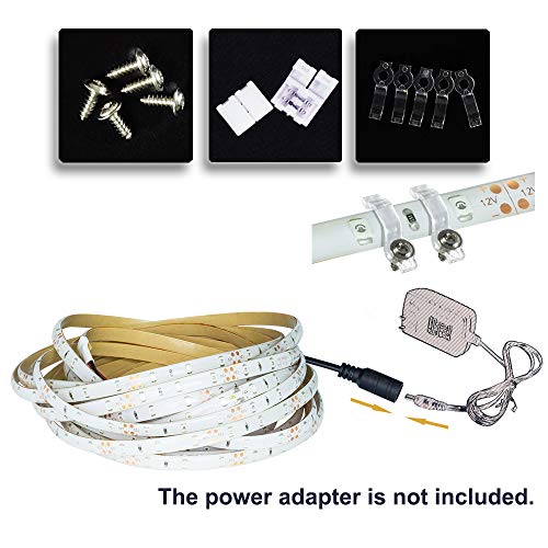 XINKAITE Waterproof Blue Led Strip Lights 16.4 Ft 300leds 60LEDs/m White Flexible Tape Lighting Tape Lights for Boats, Bathroom,Mirror,Ceiling and Outdoor (No Included 12V Power Plug/Adapter) - Image 2