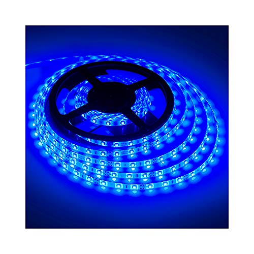 XINKAITE Waterproof Blue Led Strip Lights 16.4 Ft 300leds 60LEDs/m White Flexible Tape Lighting Tape Lights for Boats, Bathroom,Mirror,Ceiling and Outdoor (No Included 12V Power Plug/Adapter) - Image 1