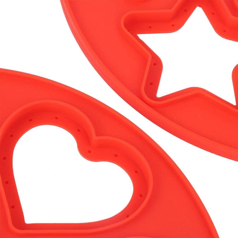 klarako Pancake Molds Silicone Mini Pancakes Maker Star Heart Shape Fried Egg Rings with Handle for Frying Cooking 2pcs - Image 4