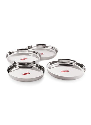 HAZEL Stainless Steel Plates Set | Premium Mirror Finish Thali Set Stainless Steel | Heavy Gauge Steel Plates Set for Dinner & Lunch Set of 4, 28 cm - pzsku/Z41FE5719F2DB5FCF880EZ/45/_/1740118311/84cdc1c7-b5c2-4abf-bca0-dd1191b5418f