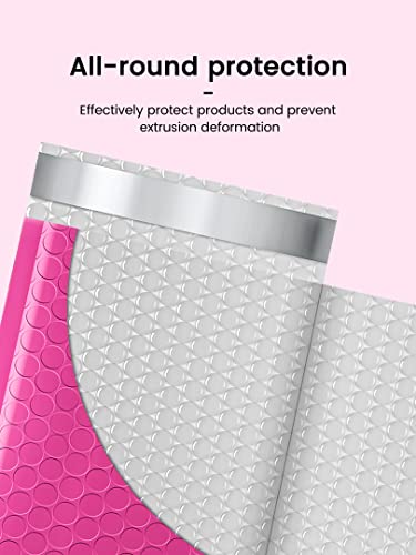 GSSUSA GSSSUSA Bubble Mailers 4x8 Inch 50 Pack Padded Envelopes Usable Size 4x7 Inch Shipping Envelopes Self Seal Small Packaging Shipping Bags for Mailing Jewelry, Small Business, Pink - Image 3