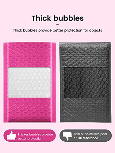 GSSUSA GSSSUSA Bubble Mailers 4x8 Inch 50 Pack Padded Envelopes Usable Size 4x7 Inch Shipping Envelopes Self Seal Small Packaging Shipping Bags for Mailing Jewelry, Small Business, Pink - Image 4