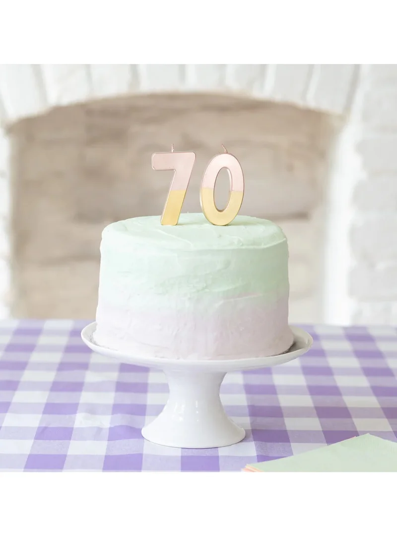 Talking Tables Talking Tables 7 Number Birthday Candles, Rose Gold Number Candle, Candle for Birthday Cake Topper, Anniversary Cake Number Candle. Candle stick for special occasions such as birthday and Anniversary (7 Number Candle, Rose Gold Dipped )