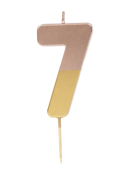 توكينج تيبلز Talking Tables 7 Number Birthday Candles, Rose Gold Number Candle, Candle for Birthday Cake Topper, Anniversary Cake Number Candle. Candle stick for special occasions such as birthday and Anniversary (7 Number Candle, Rose Gold Dipped )