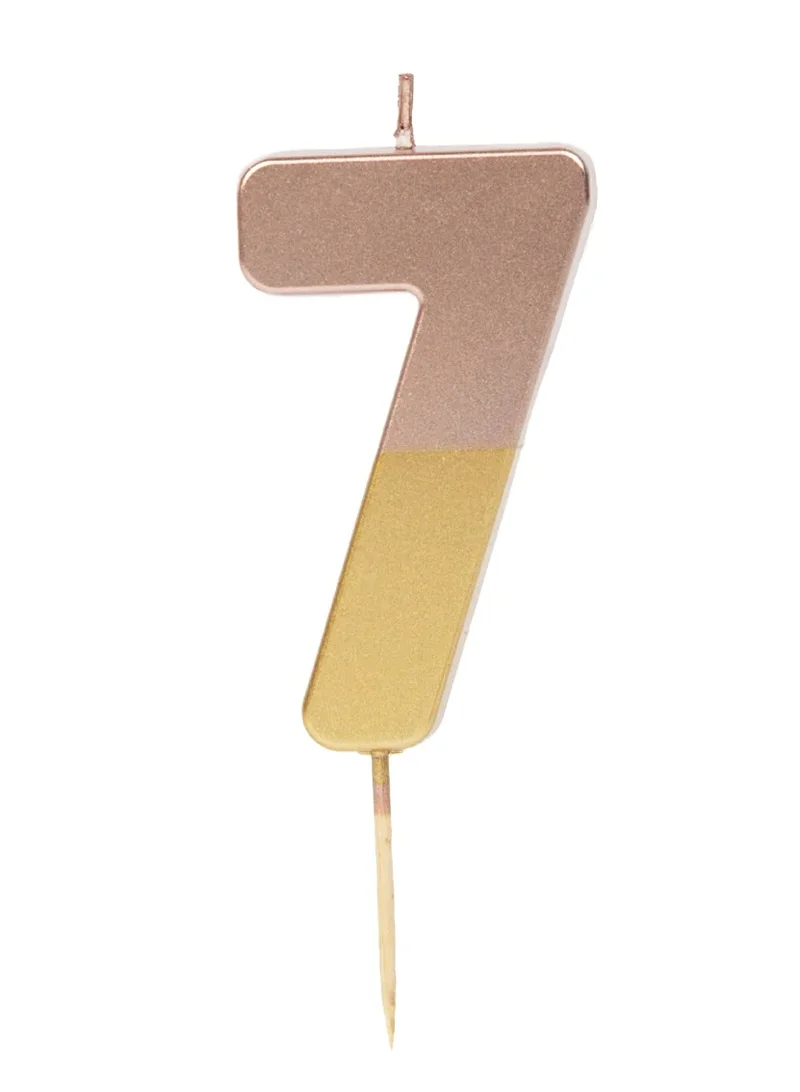 Talking Tables Talking Tables 7 Number Birthday Candles, Rose Gold Number Candle, Candle for Birthday Cake Topper, Anniversary Cake Number Candle. Candle stick for special occasions such as birthday and Anniversary (7 Number Candle, Rose Gold Dipped )