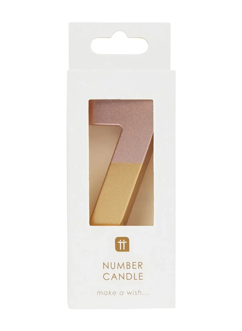 Talking Tables Talking Tables 7 Number Birthday Candles, Rose Gold Number Candle, Candle for Birthday Cake Topper, Anniversary Cake Number Candle. Candle stick for special occasions such as birthday and Anniversary (7 Number Candle, Rose Gold Dipped )