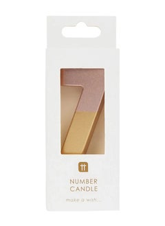 Talking Tables Talking Tables 7 Number Birthday Candles, Rose Gold Number Candle, Candle for Birthday Cake Topper, Anniversary Cake Number Candle. Candle stick for special occasions such as birthday and Anniversary (7 Number Candle, Rose Gold Dipped )  - Image 2